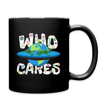 Planet Erde flach oder rund - Tasse einfarbig - Schwarz - Rechts