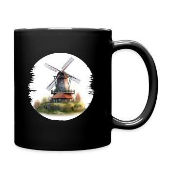 Die Windmühlen sind eine Attraktion - Tasse einfarbig - Schwarz - Rechts