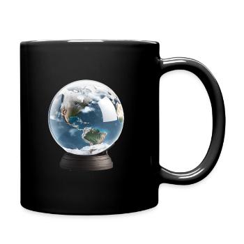 Gefangen in einer Schneekugel - Tasse einfarbig - Schwarz - Rechts
