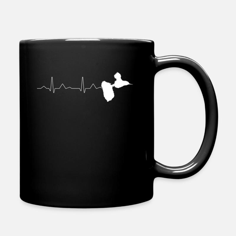Heartbeat Carte De La Guadeloupe - Mug uni - noir