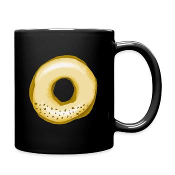 Beignet avec glaçage léger et saupoudrage de chocolat - Mug uni - noir - Droite