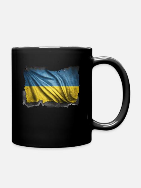 Ukraine Flagge Fahne - Tasse einfarbig - Schwarz