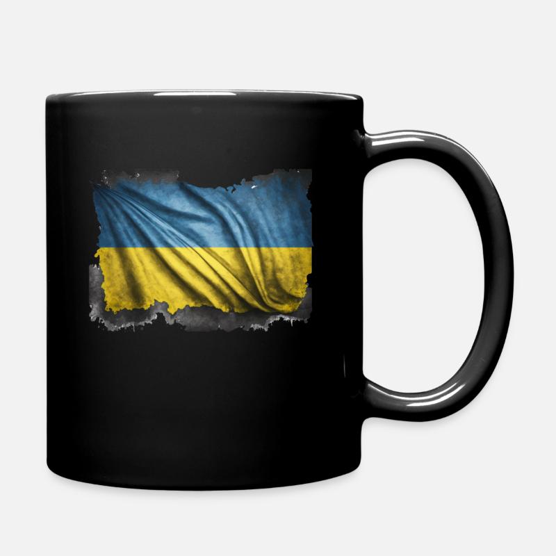 Ukraine Flagge Fahne - Tasse einfarbig - Schwarz