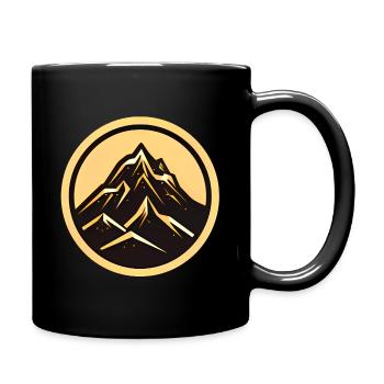 Berge im Kreis - Tasse einfarbig - Schwarz - Rechts