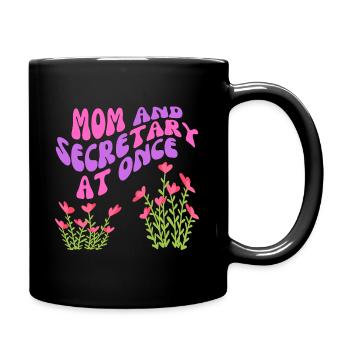 Mama und Sekretärin - Tasse einfarbig - Schwarz - Rechts