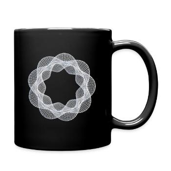 Gedrehter 3D Ring Wireframe Weiß - Tasse einfarbig - Schwarz - Rechts