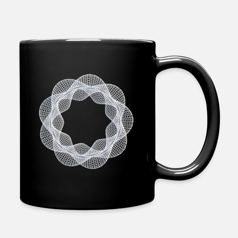 Gedrehter 3D Ring Wireframe Weiß - Tasse einfarbig - Schwarz