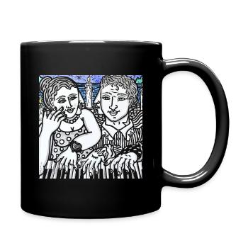 Klavier zu vier Händen - Tasse einfarbig - Schwarz - Rechts