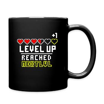 Level Up Reached Next LVL - Tasse einfarbig - Schwarz - Rechts
