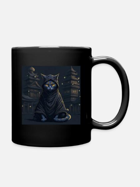 chat ninja en pyjama, experts de l'infiltration - Mug uni - noir