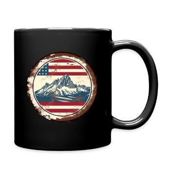 Amerikanische Vintage Berge - Tasse einfarbig - Schwarz - Rechts