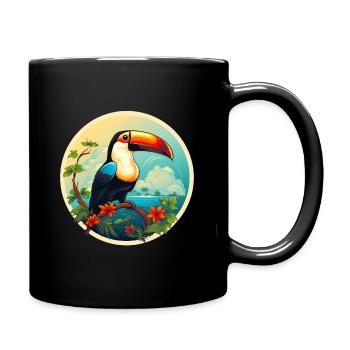 Toucan on the beach - Full Colour Mug - black - Right
