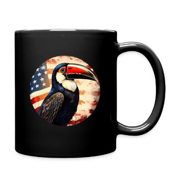 Tukan amerika Flagge - Tasse einfarbig - Schwarz - Rechts