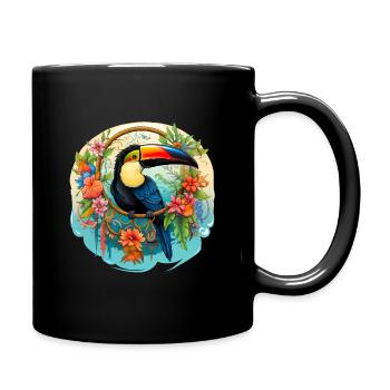 Toucan with dream catcher - Full Colour Mug - black - Right