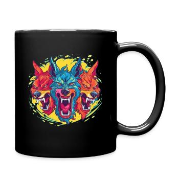 Dog Wolf Werewolf Cerberus Hellhound myth - Full Colour Mug - black - Right