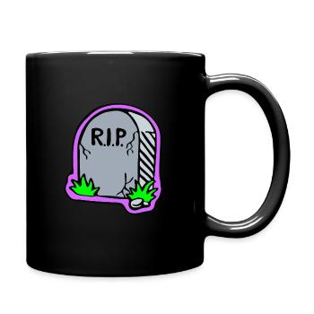 R.I.P. - Rest In Peace tombstone - Full Colour Mug - black - Right