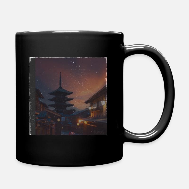 Morgenröte im Tempel - Tasse einfarbig - Schwarz