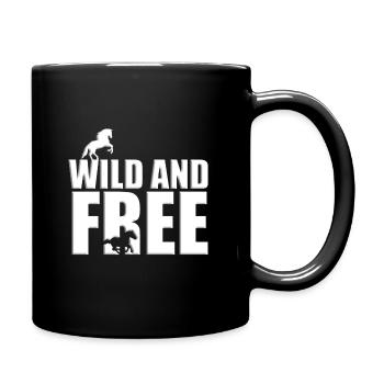 WILD AND FREE - PFERD - PFERDE - REITEN - Tasse einfarbig - Schwarz - Rechts