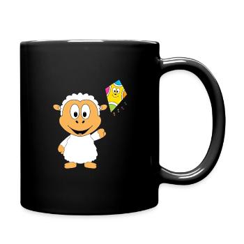 SCHAF - DRACHE - KITE - HERBST - Tasse einfarbig - Schwarz - Rechts
