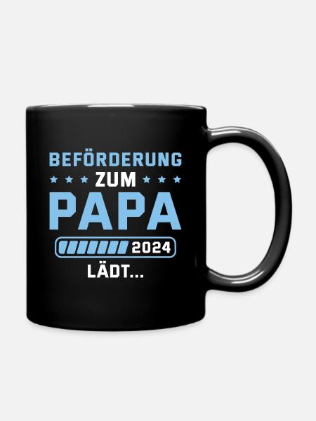Schwangerschaft Beförderung zum Papa 2024 lädt - Tasse einfarbig - Schwarz
