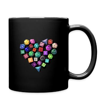 Pen and Paper Cube Heart - Full Colour Mug - black - Right