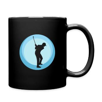 Golf Golfer Golfball - Tasse einfarbig - Schwarz - Rechts