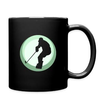 Bodycheck Eishockeyspieler - Tasse einfarbig - Schwarz - Rechts
