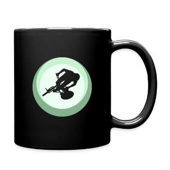 Mountain biking Mountain biking Downhill - Full Colour Mug - black - Right