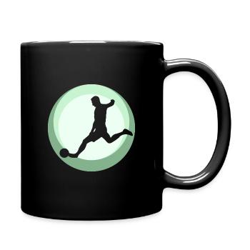 Fußball Kicken - Tasse einfarbig - Schwarz - Rechts