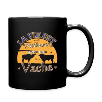 La vie est Meilleure Avec une Vache - Mug uni - noir - Droite
