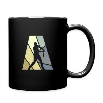 Fielding Baseball Baseballspieler - Tasse einfarbig - Schwarz - Rechts