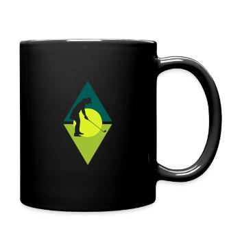 Golf Golfen Golfer - Tasse einfarbig - Schwarz - Rechts