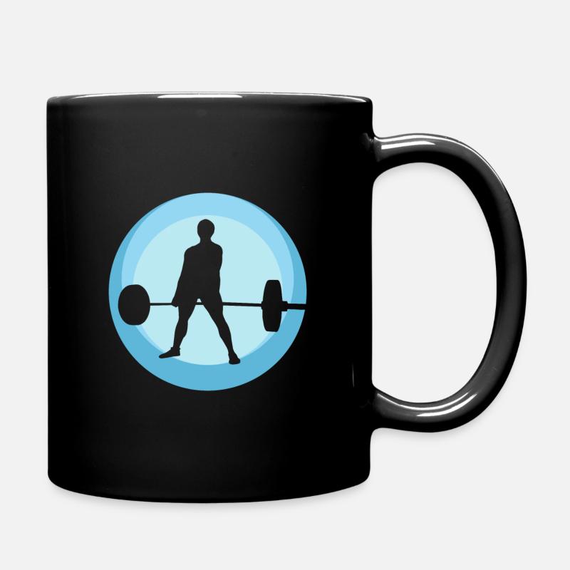 Bodybuilding Deadlift - Full Colour Mug - black