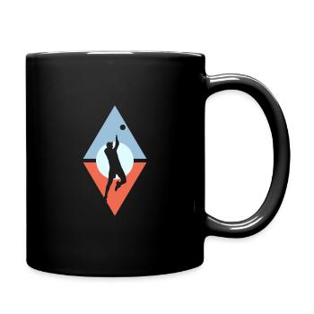 Volleyball Beachen Volleyballer - Tasse einfarbig - Schwarz - Rechts