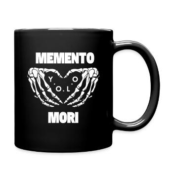 Memento Mori - YOLO - Tasse einfarbig - Schwarz - Rechts