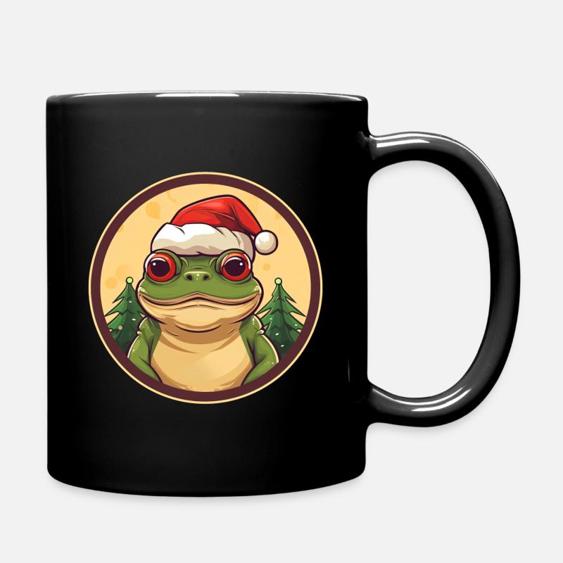 Frosch Weihnachten - Tasse einfarbig - Schwarz