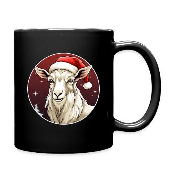Ziegen Weihnachten - Tasse einfarbig - Schwarz - Rechts