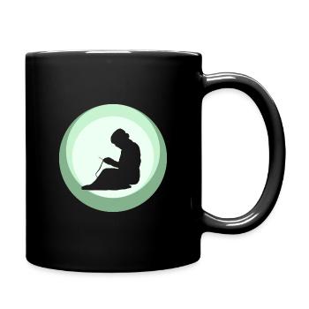 Häkeln Häkler Crochet - Tasse einfarbig - Schwarz - Rechts
