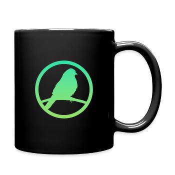 Peep Parakeet Birds - Full Colour Mug - black - Right