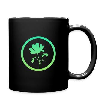 Botanical Flora Flowers - Full Colour Mug - black - Right