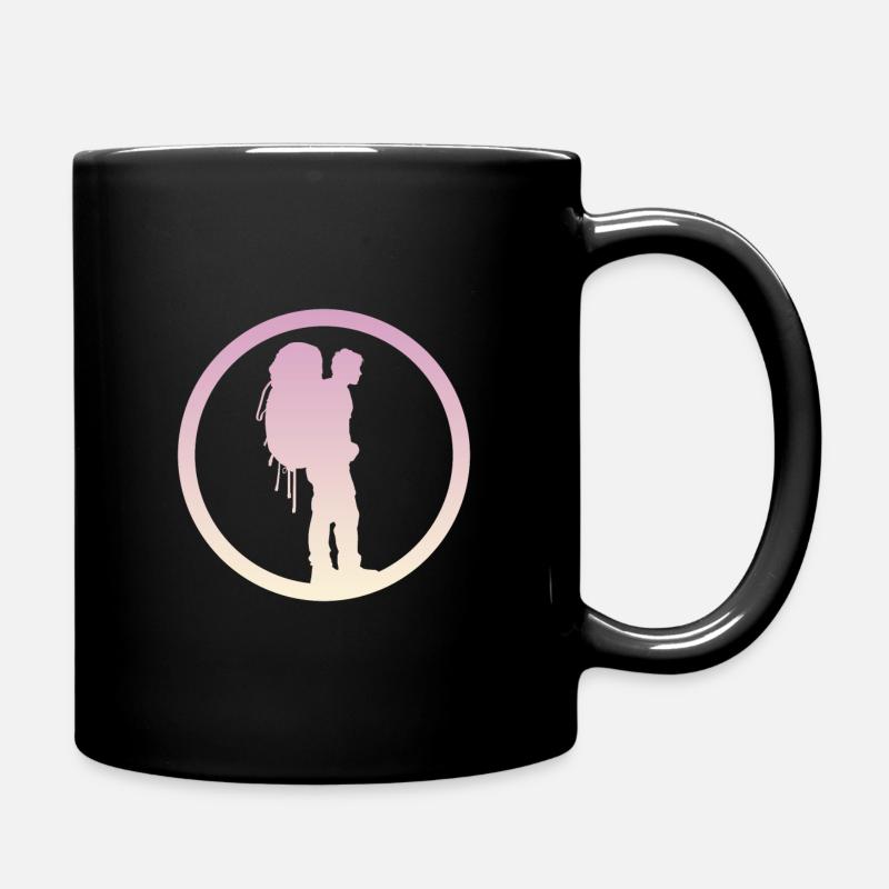Backpacking Hiking Pilgrims - Full Colour Mug - black