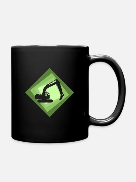 Bagger Baggerfahrerin Hausbau - Tasse einfarbig - Schwarz