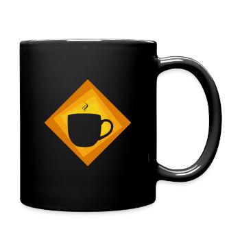 Kaffee Kaffeebohne Becher - Tasse einfarbig - Schwarz - Rechts