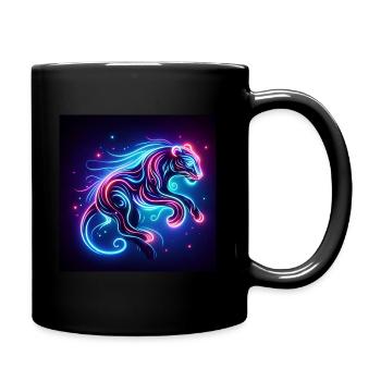 Neon Panter - Tasse einfarbig - Schwarz - Rechts