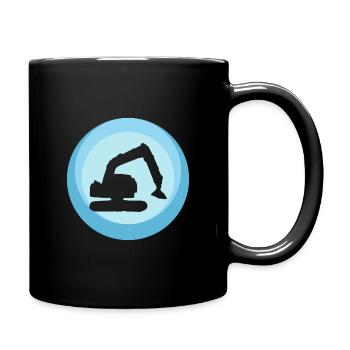 Excavatrice d’ouvrier de construction de chantier de construction - Mug uni - noir - Droite