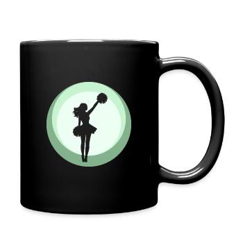 Girlie Cheerleader Bommel - Tasse einfarbig - Schwarz - Rechts
