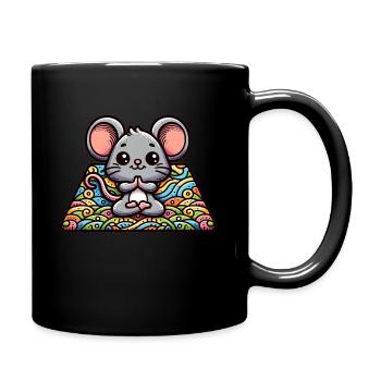 The Cute Yoga Mouse - Full Colour Mug - black - Right