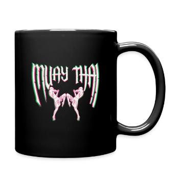 Muay Thai Thaiboxen - Tasse einfarbig - Schwarz - Rechts