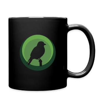Parakeet Bird Illustration Peep - Full Colour Mug - black - Right