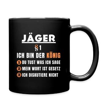 Cadeau de chasseur - Je suis le roi - Mug uni - noir - Droite
